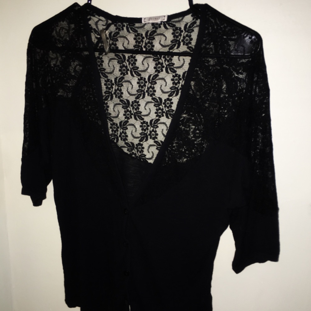 Decree half sheer cardigan